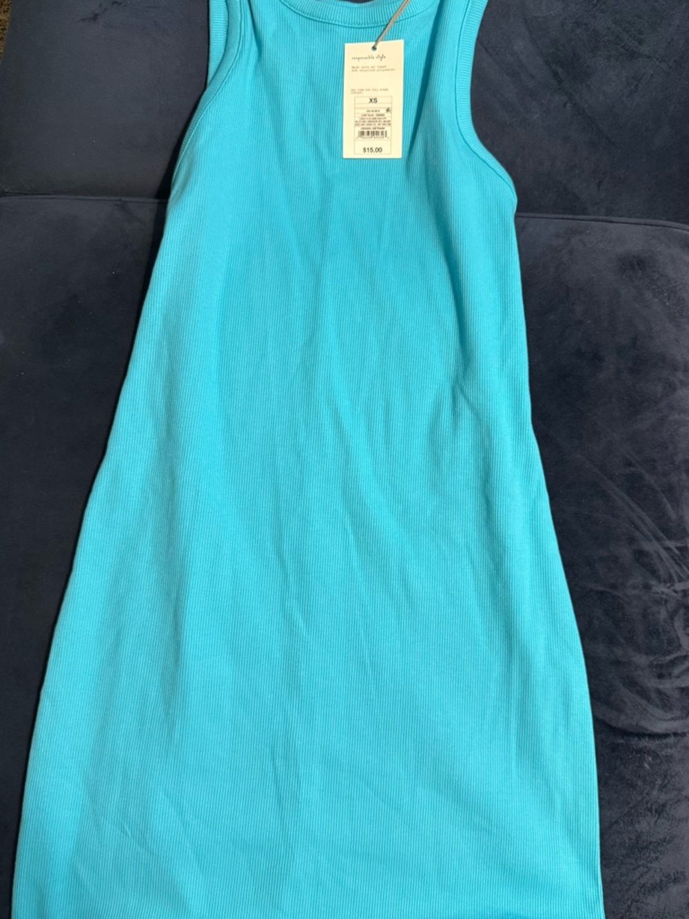 Target Turquoise Ribbed Tank Mini Dress